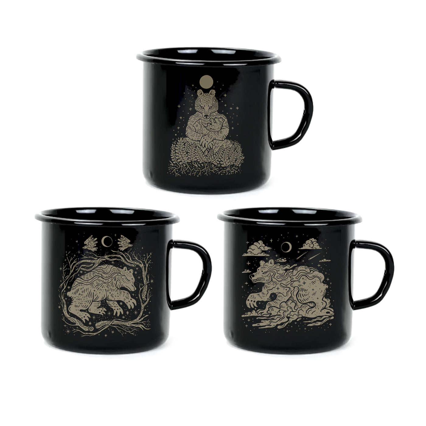 Bears Tryptic Enamel Cups Set